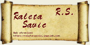 Raleta Savić vizit kartica